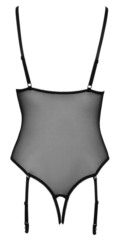 Body erotyczne Cottelli LINGERIE bez krocza czarne L