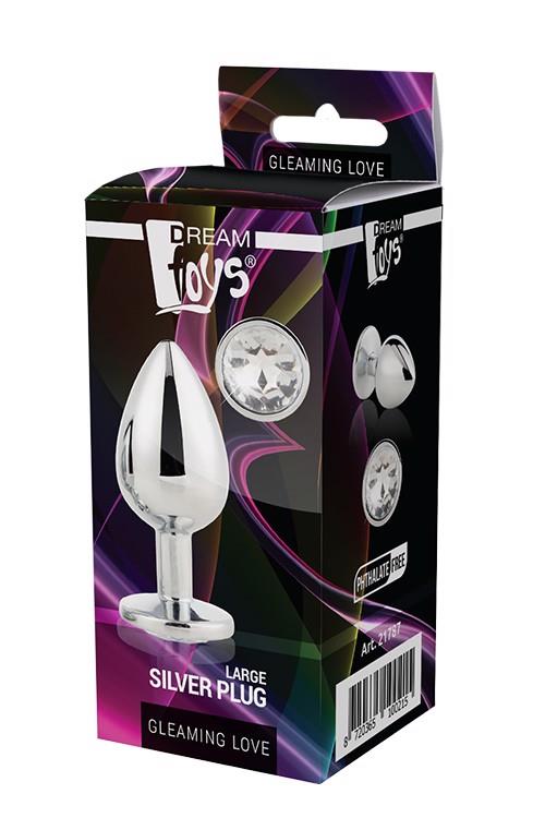 Aluminiowy korek analny Gleaming Love srebrny duży