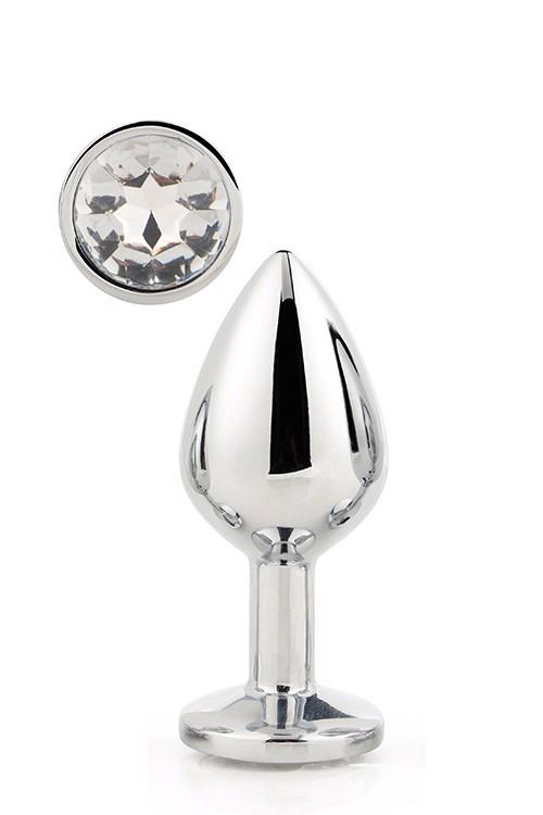 Aluminiowy korek analny Gleaming Love srebrny duży