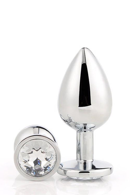 Aluminiowy korek analny Gleaming Love srebrny duży