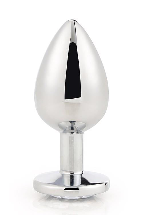 Aluminiowy korek analny Gleaming Love srebrny duży