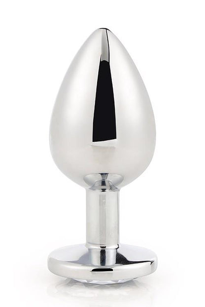 Aluminiowy korek analny Gleaming Love srebrny duży