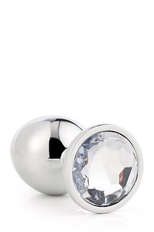Aluminiowy korek analny Gleaming Love srebrny duży