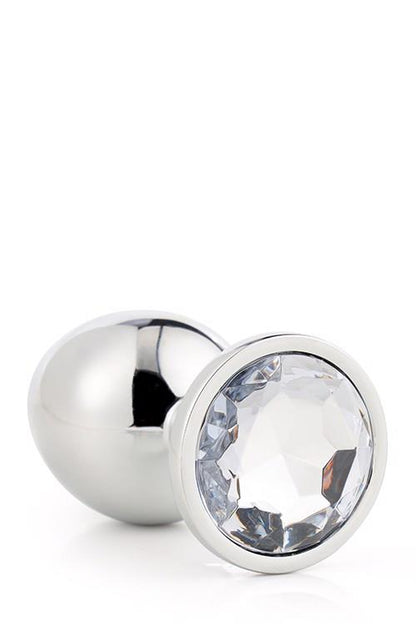 Aluminiowy korek analny Gleaming Love srebrny duży