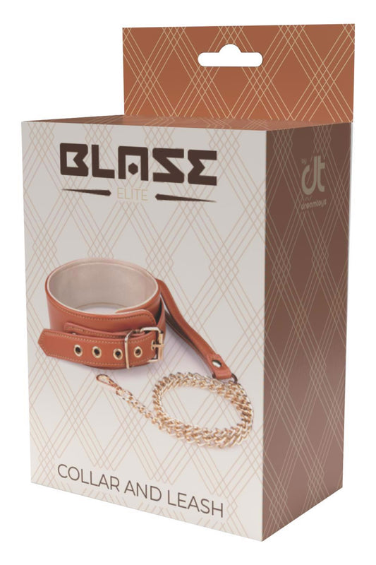Obroża z łańcuchem Blaze Elite Dream Toys cognac