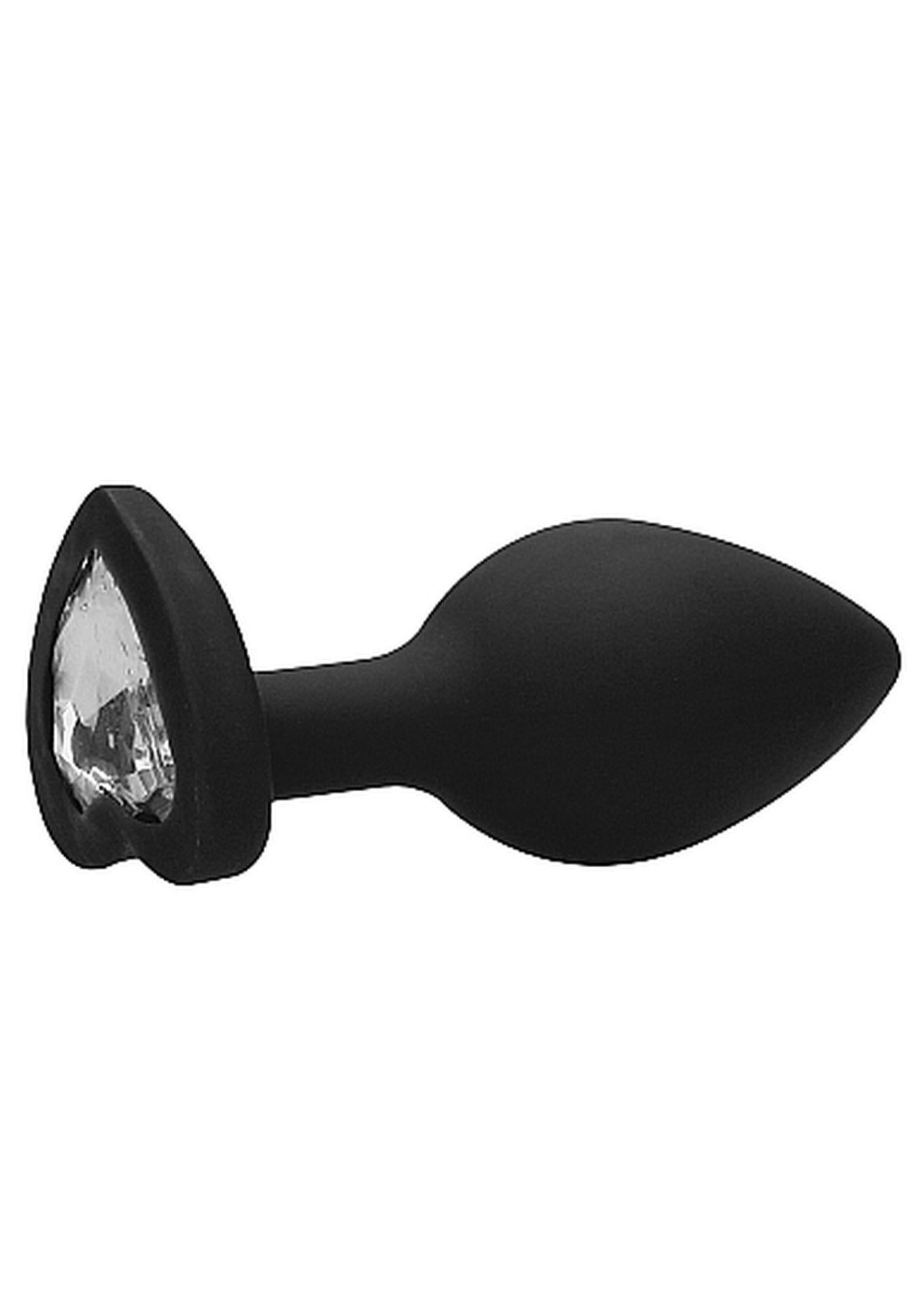 Korek analny Diamond Heart Ouch! silikonowy duży czarny