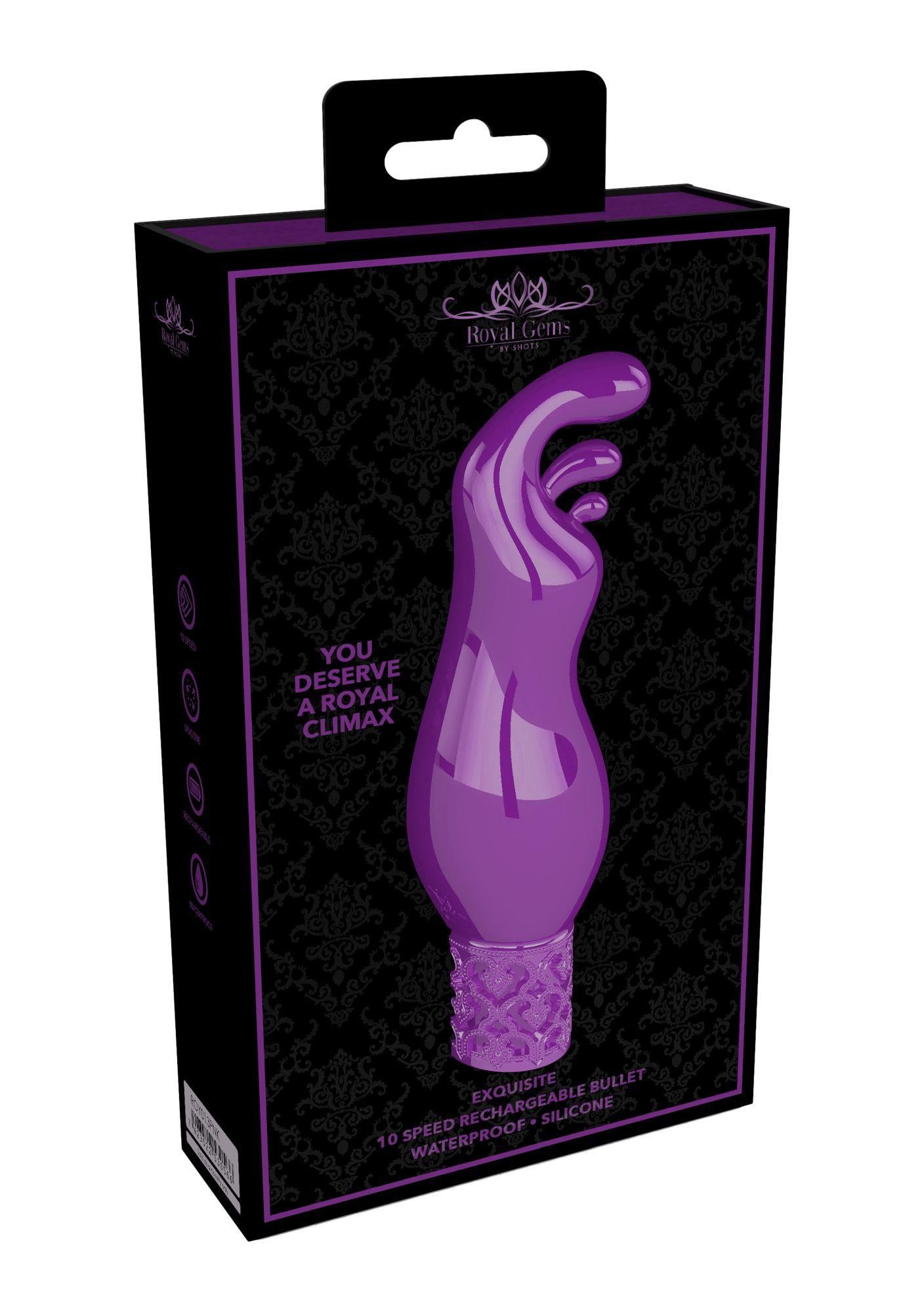 Wibrator bullet Exquisite Royal Gems fioletowy silikonowy USB