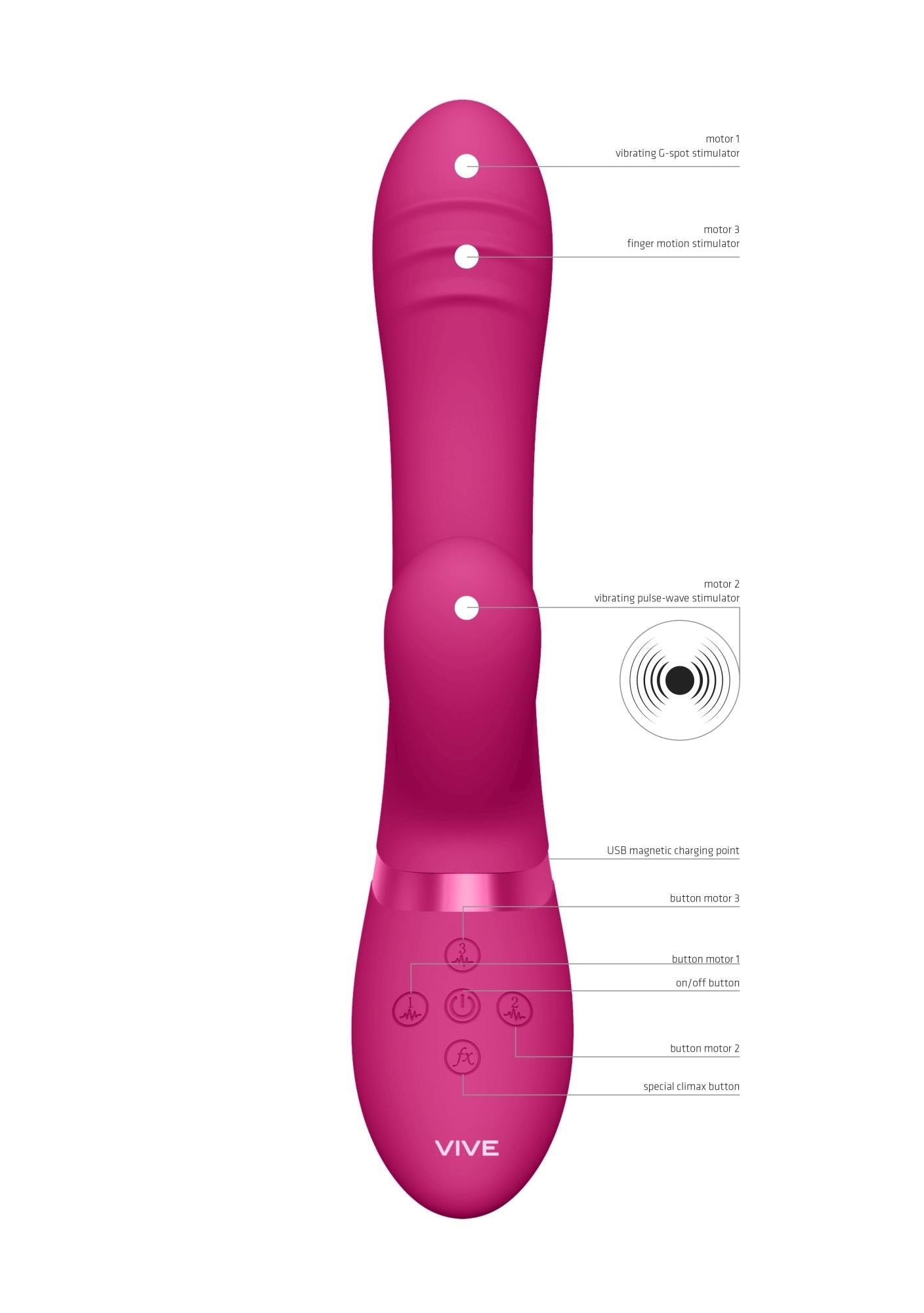 Wibrator króliczek Vive Tani różowy silikonowy USB