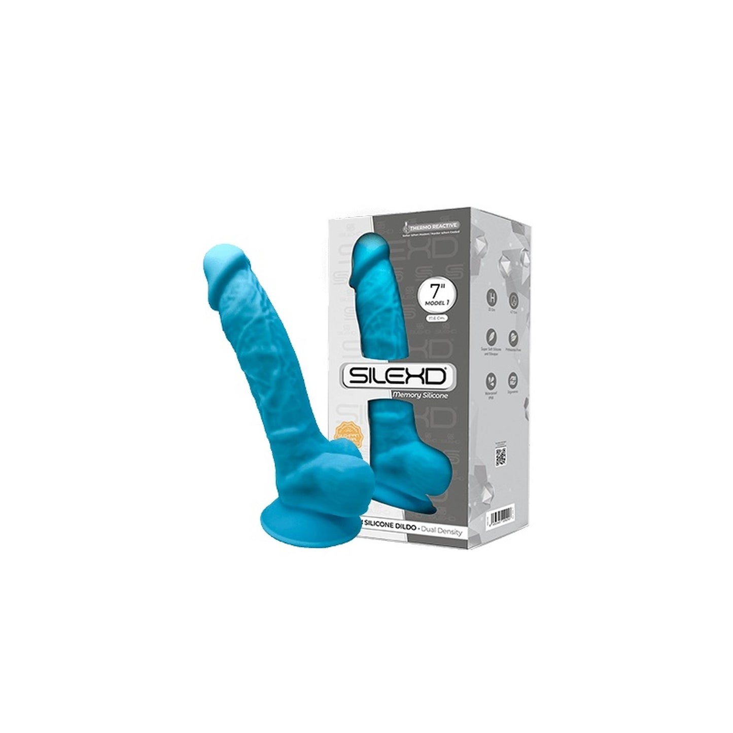 Dildo realistyczne silikonowe Silexd Model 1 niebieskie