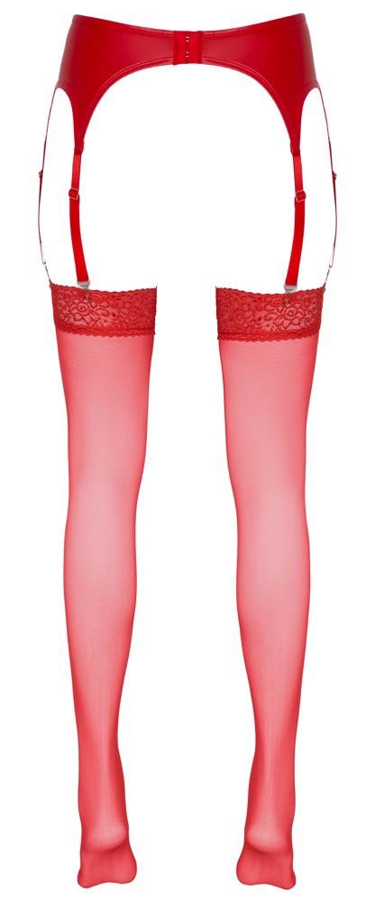 Pończochy z koronką Cottelli LEGWEAR czerwone 20 den