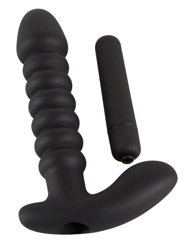 Wibrator analny silikonowy Black Velvets czarny 17 cm