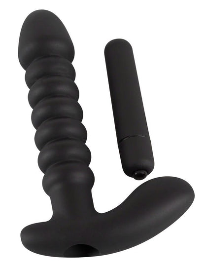 Wibrator analny silikonowy Black Velvets czarny 17 cm