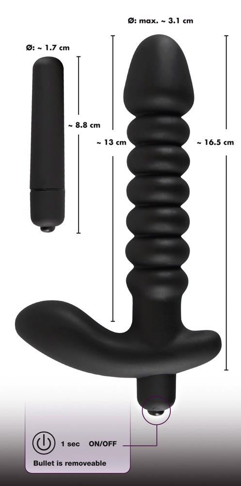 Wibrator analny silikonowy Black Velvets czarny 17 cm