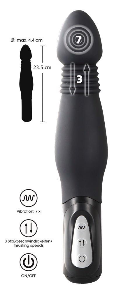 Wibrator analny wstrząsowy You2Toys czarny silikonowy 23,5 cm