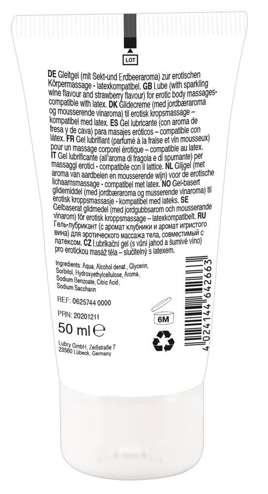 Wegański żel do masażu erotycznego Lick it! truskawka wino musujące 50 ml