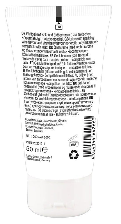 Wegański żel do masażu erotycznego Lick it! truskawka wino musujące 50 ml