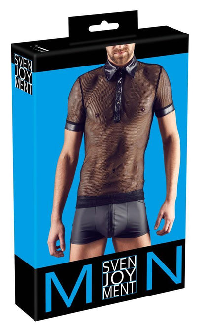 Koszulka polo męska Svenjoyment wet look siateczka L
