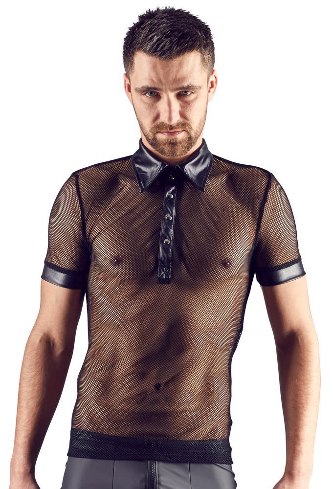 Koszulka polo męska Svenjoyment wet look siateczka L