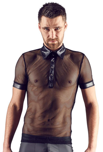 Koszulka polo męska Svenjoyment wet look siateczka L