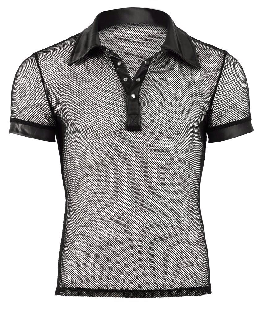 Koszulka polo męska Svenjoyment wet look siateczka L