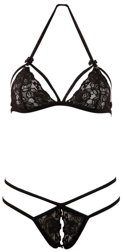 Komplet koronkowy Cottelli LINGERIE czarny S
