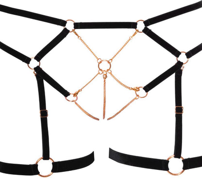 Komplet bielizny Cottelli Glamour bondage z łańcuchami M