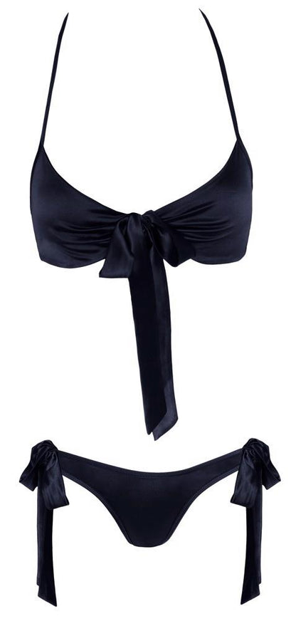 Komplet bielizny Cottelli Lingerie z kokardkami czarny S/M