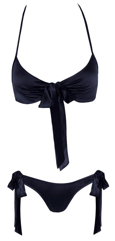 Komplet bielizny Cottelli Lingerie z kokardkami czarny S/M