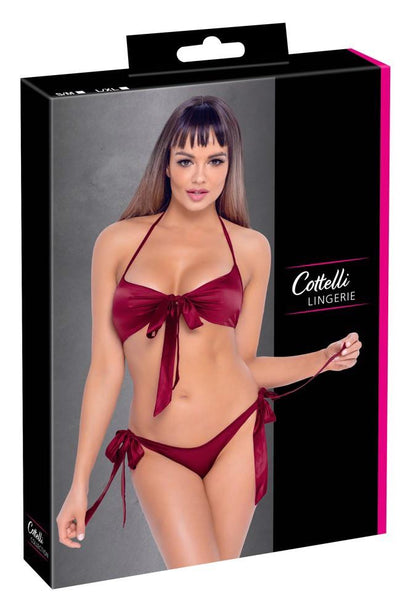 Komplet bielizny Cottelli LINGERIE czerwony z kokardkami L/XL