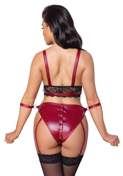 Komplet bondage Cottelli BONDAGE czerwony z paskami na kostki