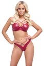 Komplet bielizny Cottelli LINGERIE czerwony wet look 85B