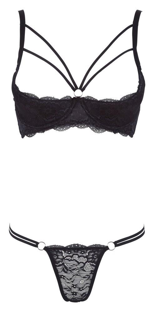 Biustonosz półkowy koronkowy Cottelli LINGERIE czarny 75B