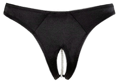 Stringi z perełami Cottelli Lingerie czarny XL
