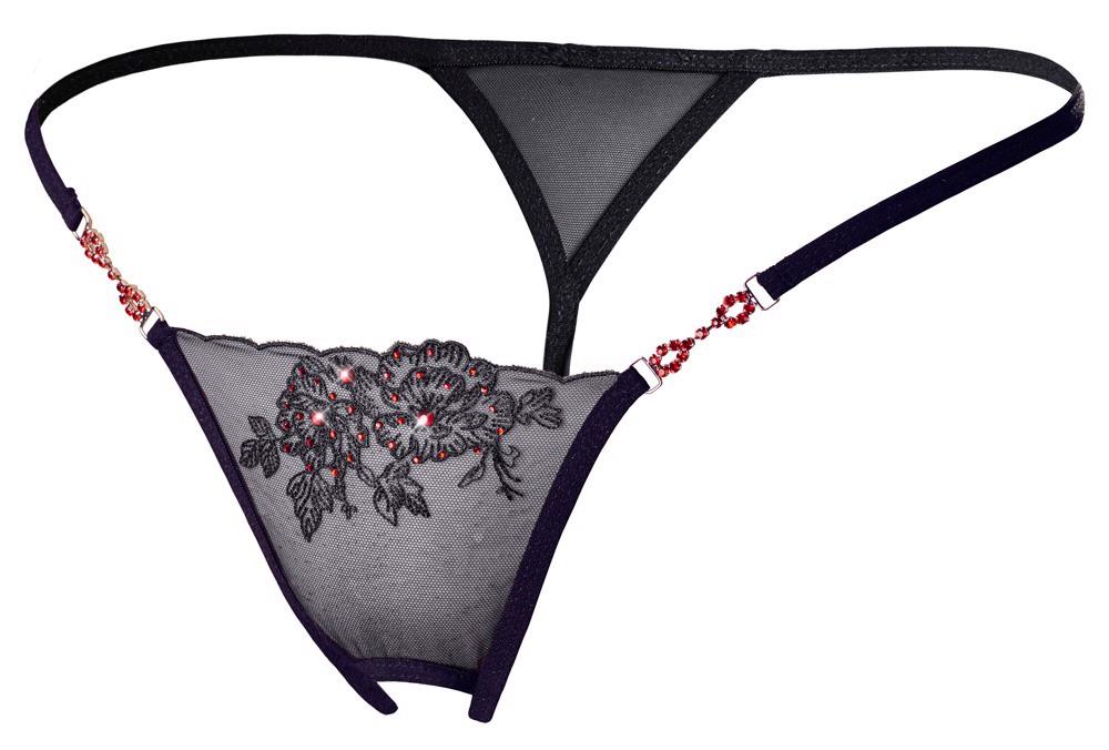 Stringi Cottelli LINGERIE czerwone z kamieniami M/L