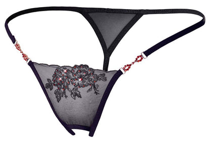 Stringi Cottelli LINGERIE czerwone z kamieniami M/L