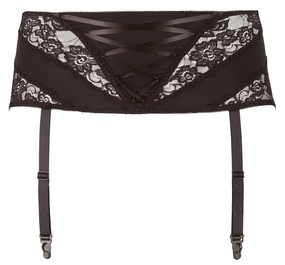 Pas do pończoch z koronką Cottelli Curves czarny 2XL