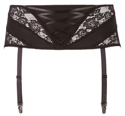 Pas do pończoch z koronką Cottelli Curves czarny 2XL