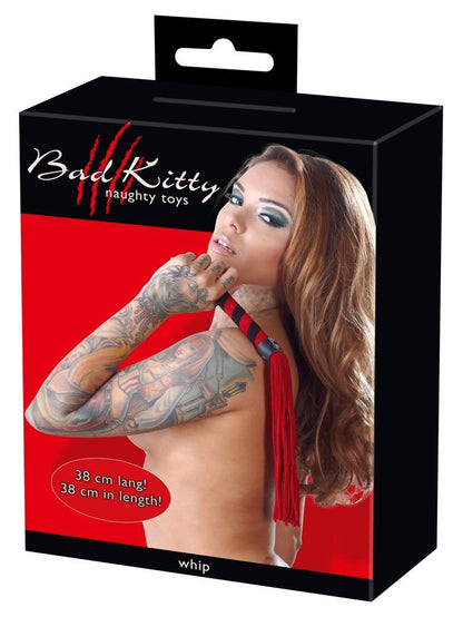 Flogger Bad Kitty czarno czerwony 38 cm