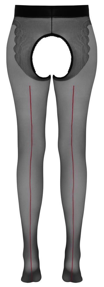 Rajstopy Cottelli LEGWEAR z otwartym kroczem i czerwonym szwem 20 den