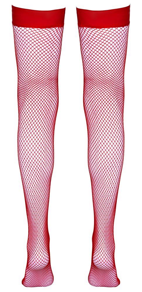 Pończochy z siatki rybackiej Cottelli LEGWEAR czerwone S