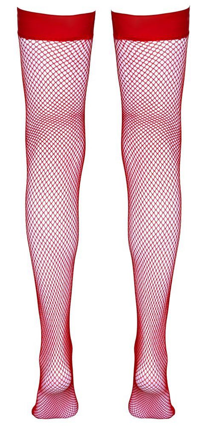 Pończochy z siatki rybackiej Cottelli LEGWEAR czerwone S