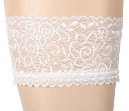 Pończochy samonośne Cottelli LEGWEAR białe