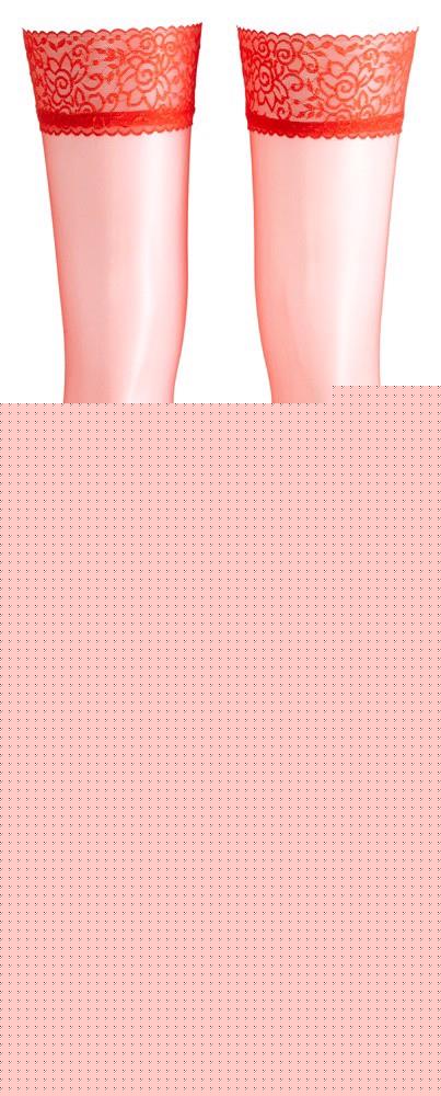 Pończochy samonośne Cottelli Legwear czerwone 17 den