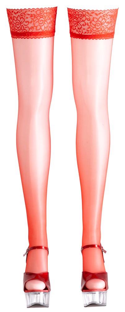 Pończochy samonośne Cottelli Legwear czerwone 17 den