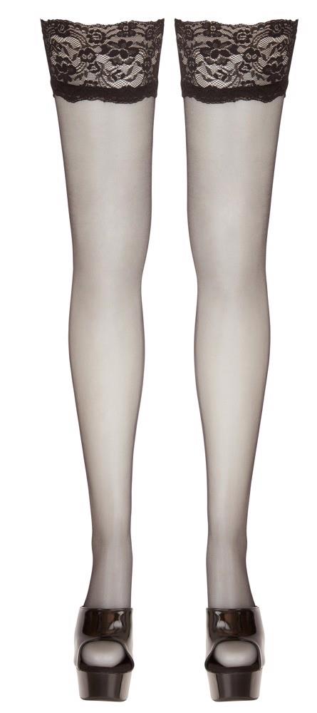 Pończochy Cottelli LEGWEAR czarne z koronką 20 den