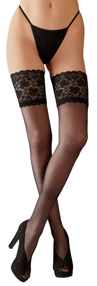 Pończochy wzorzyste Cottelli LEGWEAR z koronką 20 den