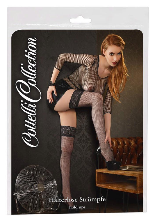 Pończochy siatkowe z koronką Cottelli LEGWEAR