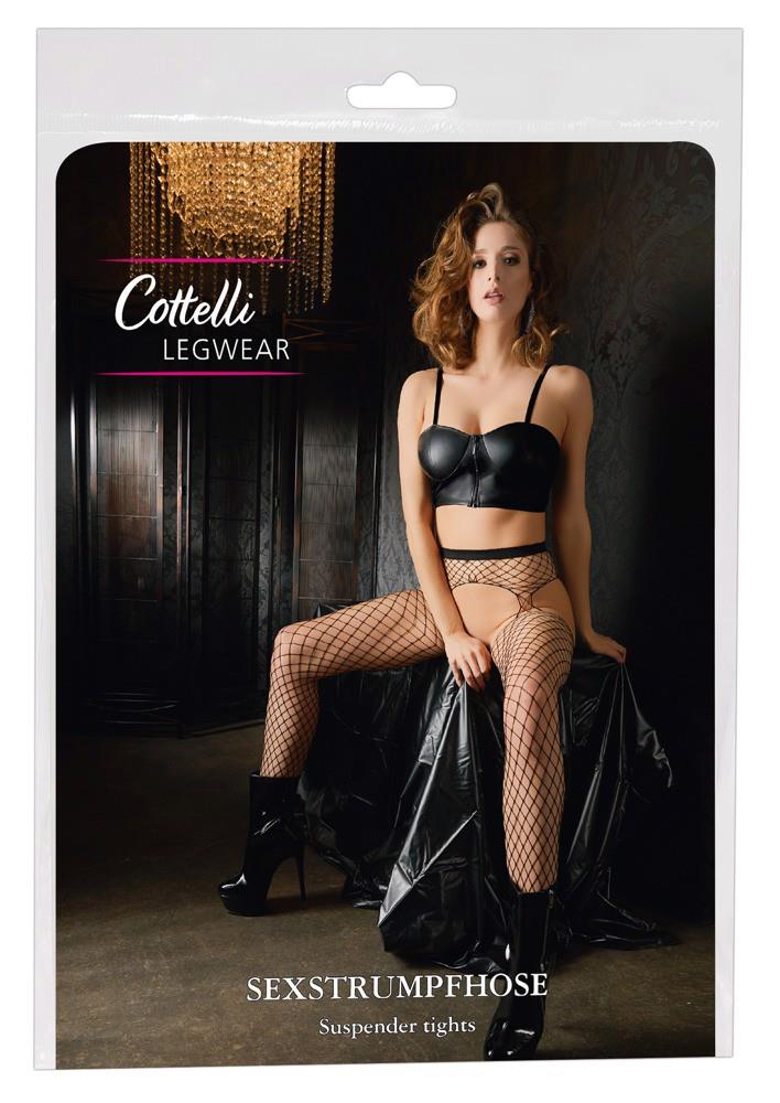 Rajstopy siateczkowe z wycięciami Cottelli LEGWEAR S-L