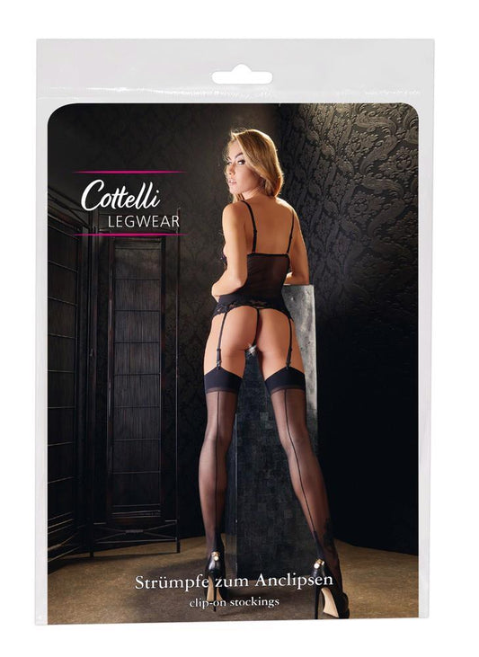 Pończochy z szwem Cottelli LEGWEAR czarne 15 den