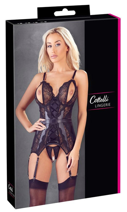 Koszulka do podwieszania Cottelli LINGERIE z otwartym krokiem L